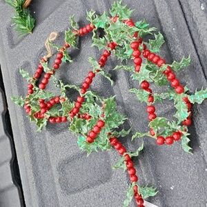 Glitter Holly berry Christmas garland